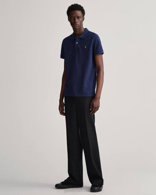camisa pólo piquê original N424C118 noite azul GANT homens