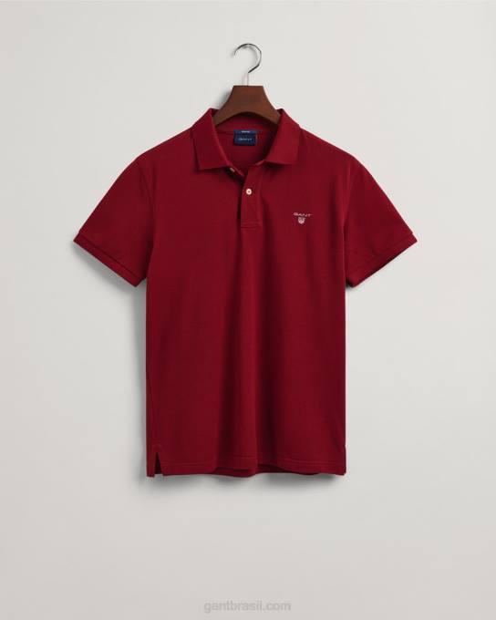 camisa pólo piquê original N424C95 vermelho rechonchudo GANT homens
