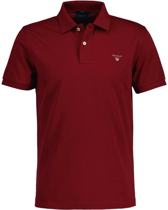 camisa pólo piquê original N424C95 vermelho rechonchudo GANT homens