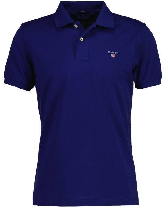 camisa pólo piquê original N424C99 azul profundo GANT homens