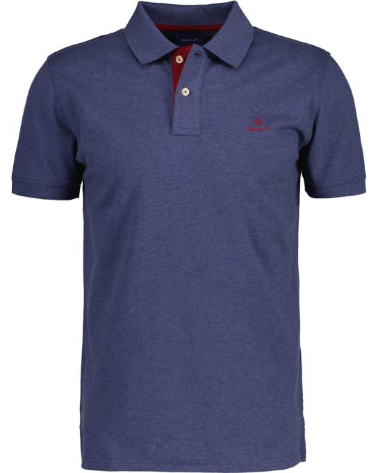 gola contrastante piquê rugger N424C100 jeans escuro azul melange GANT homens