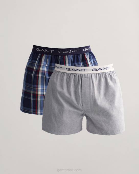 Conjunto de 2 shorts boxer trançados N424C554 cachoeira azul GANT homens