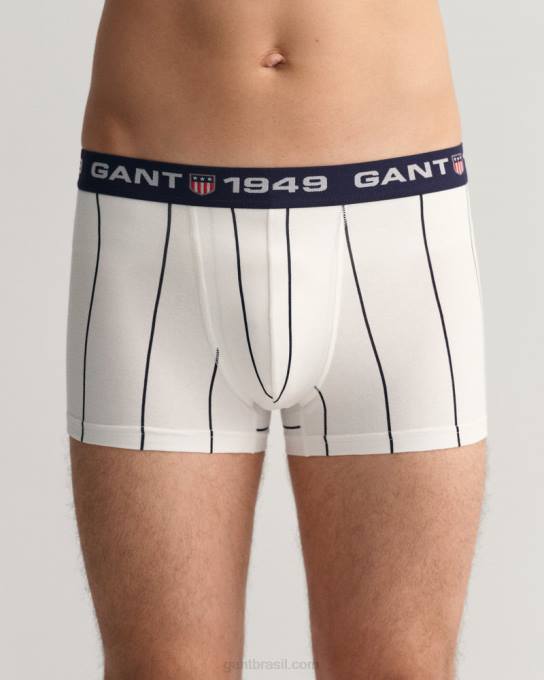 Pack de 3 baús com listras largas N424C553 branco GANT homens