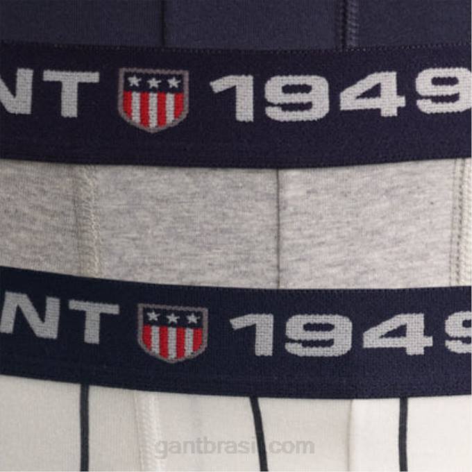 Pack de 3 baús com listras largas N424C553 branco GANT homens