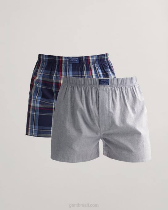 Pacote de 2 cuecas boxer tecidas N424C552 azul clássico GANT homens