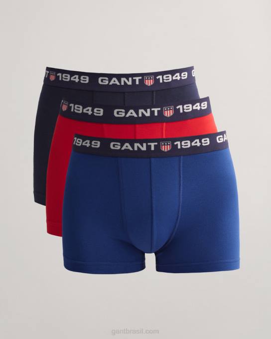 Pacote de 3 calções de escudo retrô N424C550 azul profundo GANT homens