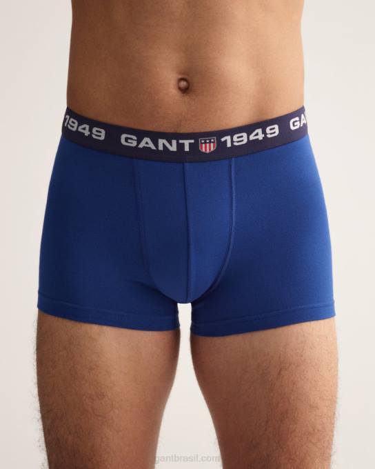 Pacote de 3 calções de escudo retrô N424C550 azul profundo GANT homens