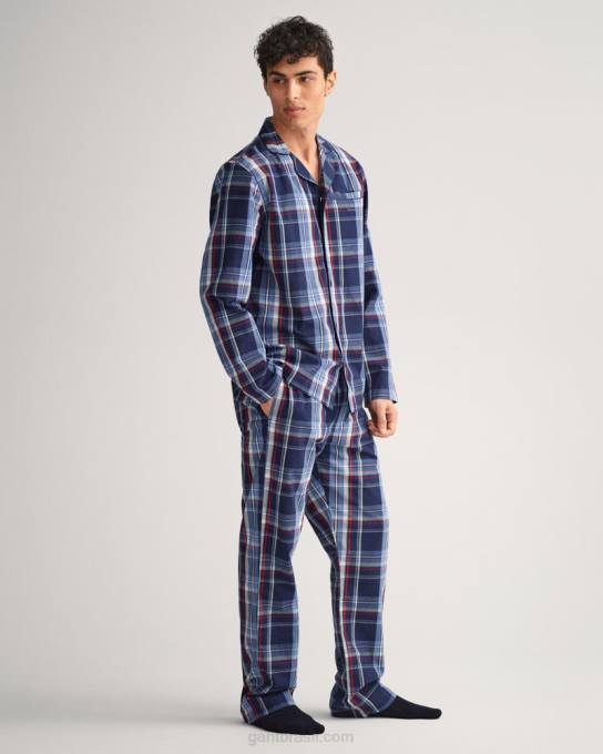 verifique o conjunto de pijama N424C541 azul clássico GANT homens