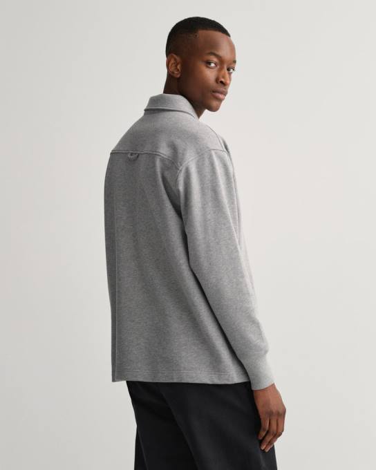 ícone g suor pesado rugger N424C202 melange cinza GANT homens