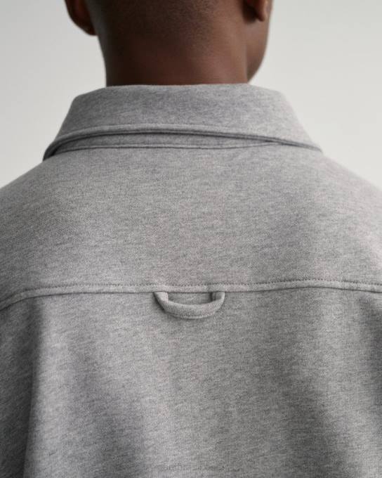 ícone g suor pesado rugger N424C202 melange cinza GANT homens