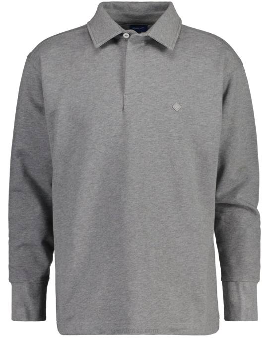 ícone g suor pesado rugger N424C202 melange cinza GANT homens