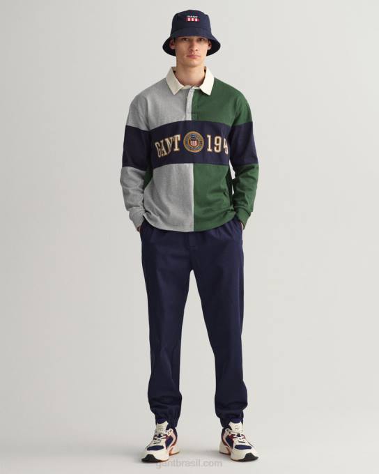 escudo de crista rugger N424C216 verde floresta GANT homens