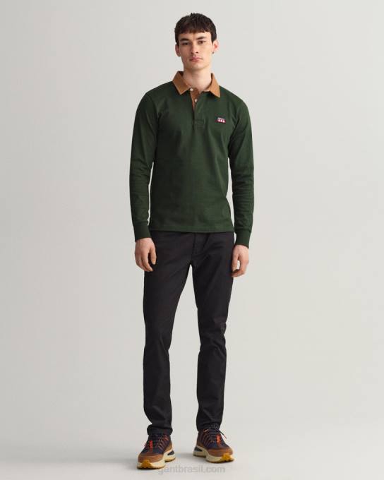 gola de veludo cotelê pesado N424C222 tempestade verde GANT homens