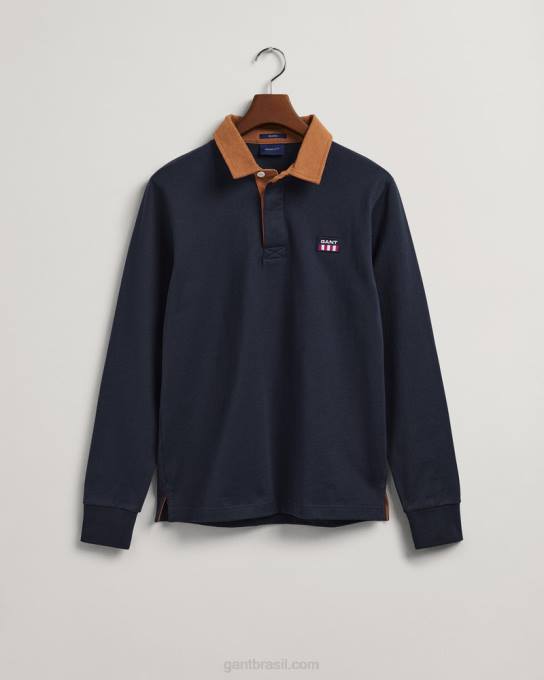 gola de veludo cotelê pesado N424C223 noite azul GANT homens