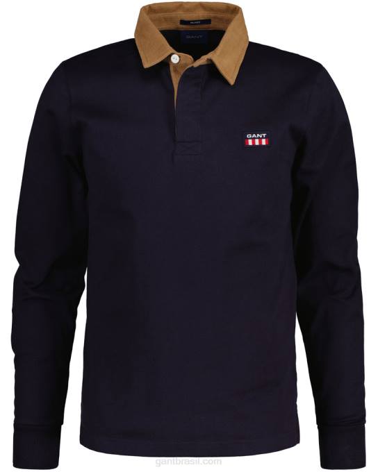 gola de veludo cotelê pesado N424C223 noite azul GANT homens