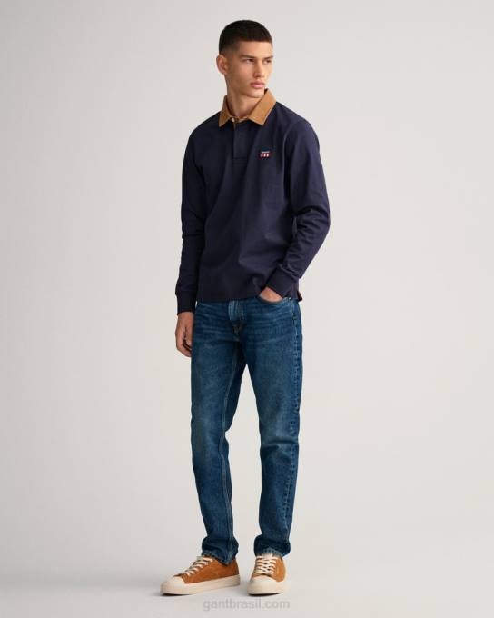 gola de veludo cotelê pesado N424C223 noite azul GANT homens