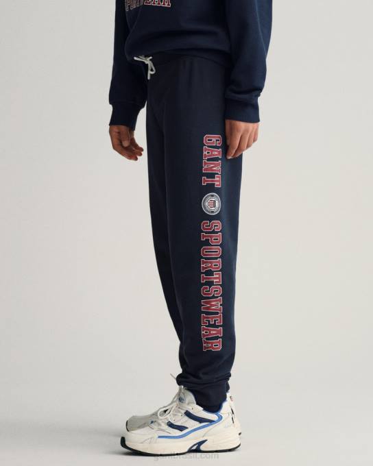 calças de escudo de crista de adolescentes N424C827 noite azul GANT juventude