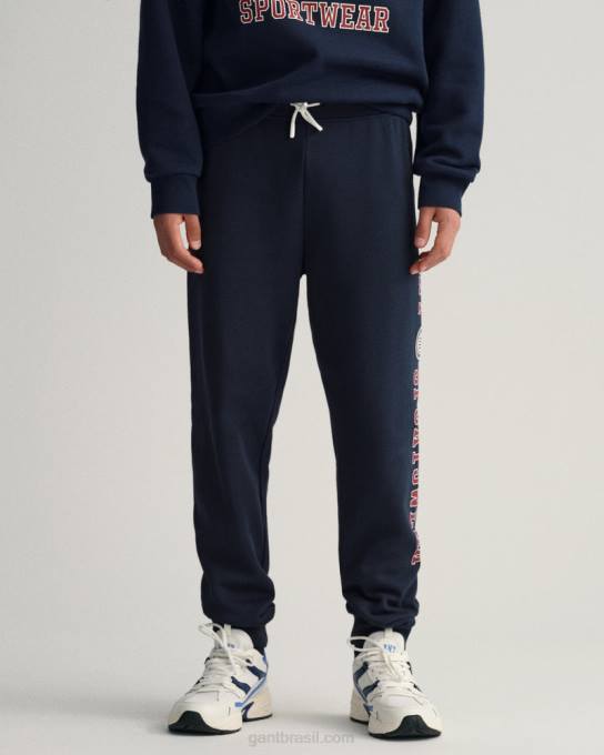 calças de escudo de crista de adolescentes N424C827 noite azul GANT juventude