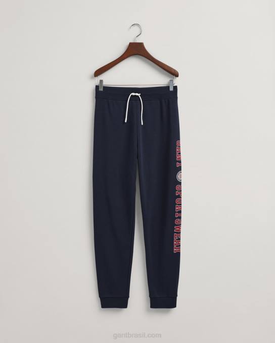 calças de escudo de crista de adolescentes N424C827 noite azul GANT juventude