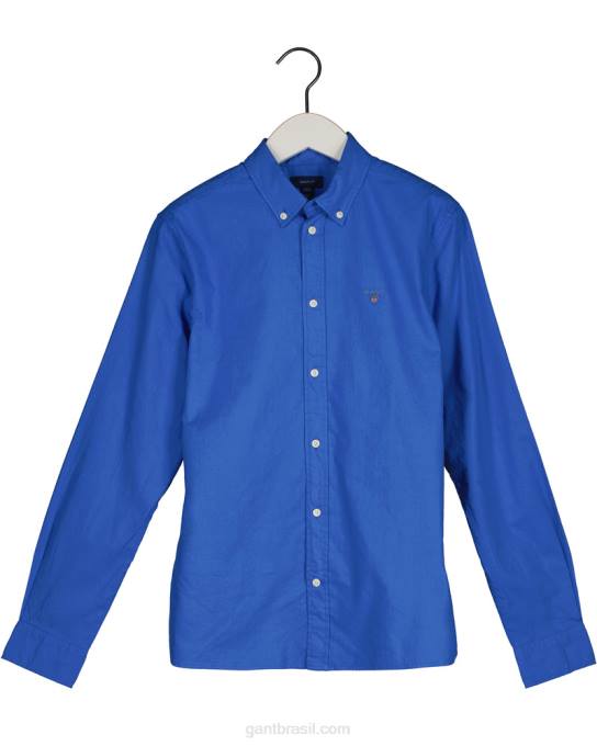 camisa de sarja de algodão para meninos adolescentes N424C832 palácio azul GANT juventude