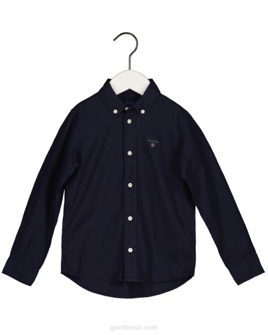 meninos camisa de sarja de algodão N424C831 noite azul GANT juventude