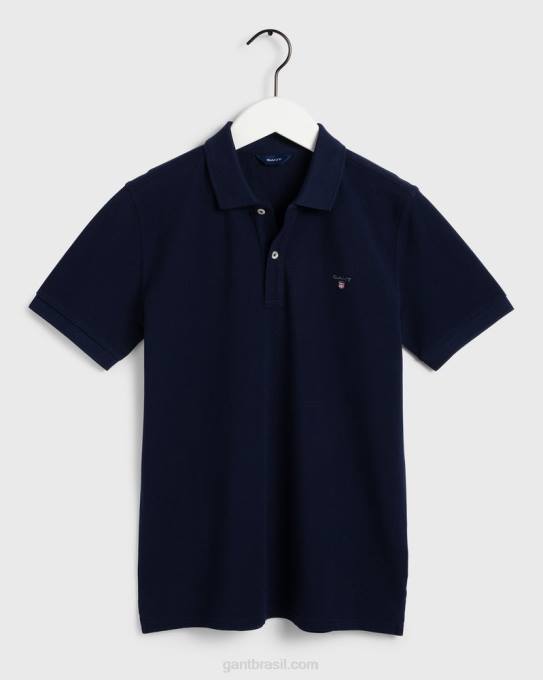 camisa polo piquê original adolescente N424C795 noite azul GANT juventude