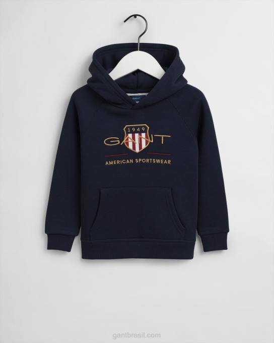 capuz de escudo de arquivo infantil N424C861 noite azul GANT juventude