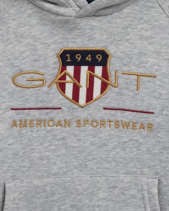 capuz de escudo de arquivo infantil N424C864 melange cinza claro GANT juventude