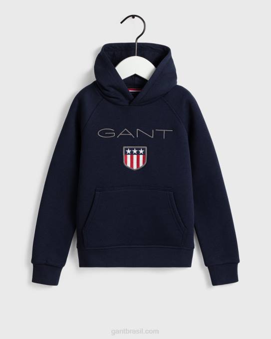 capuz de escudo infantil N424C867 noite azul GANT juventude