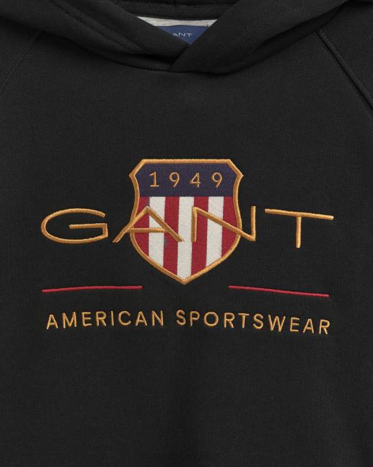moletom com escudo de arquivo para adolescentes N424C848 preto GANT juventude