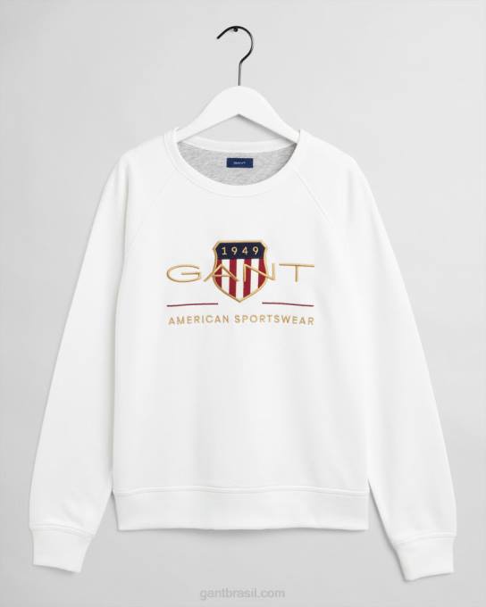 moletom decote careca teens archive shield N424C844 casca de ovo GANT juventude