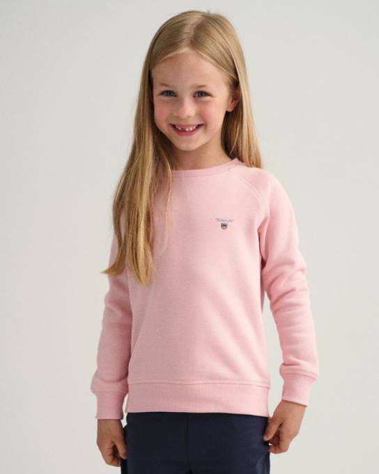 moletom gola redonda infantil original N424C854 rosa formal GANT juventude
