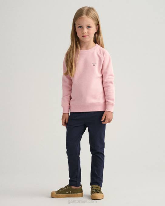 moletom gola redonda infantil original N424C854 rosa formal GANT juventude