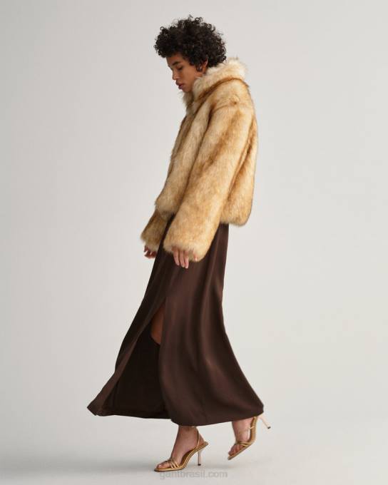 jaqueta cortada de pele falsa N424C750 linho GANT mulheres