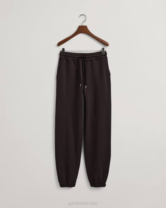 calça de moletom essencial com ajuste relaxado icon g N424C713 Ébano preto GANT mulheres