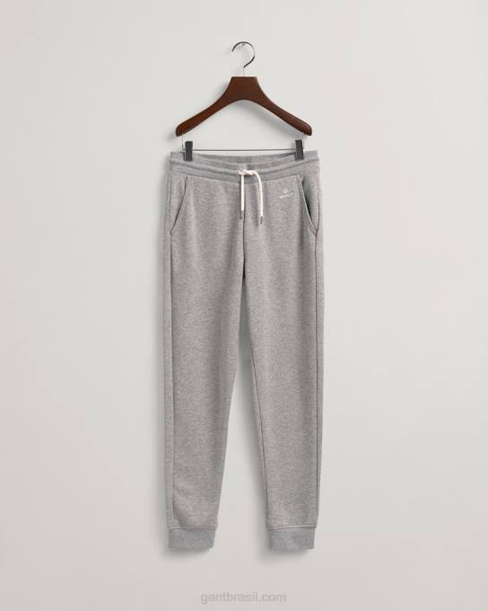 calça de moletom logo N424C731 melange cinza GANT mulheres