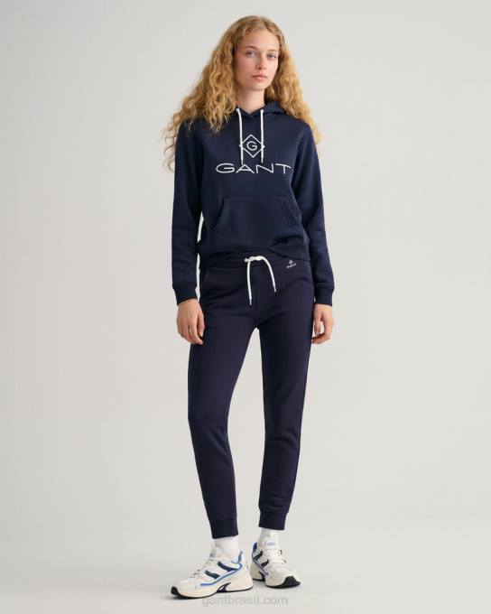 calça de moletom logo N424C734 noite azul GANT mulheres