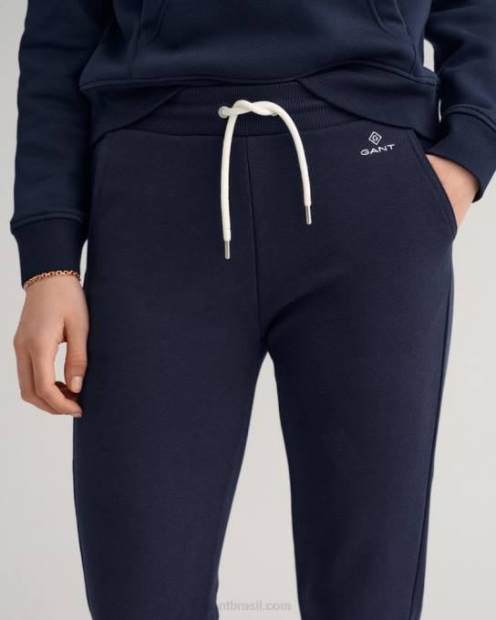 calça de moletom logo N424C734 noite azul GANT mulheres
