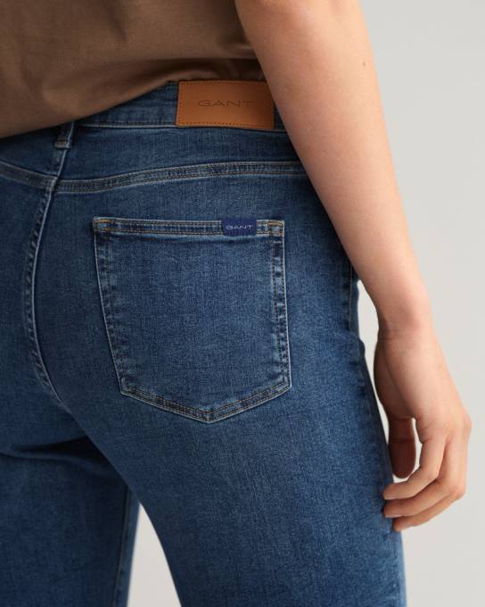 calça jeans skinny índigo nella N424C743 azul médio usado em GANT mulheres