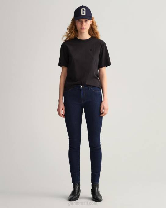 calça jeans skinny índigo nella N424C747 azul escuro GANT mulheres