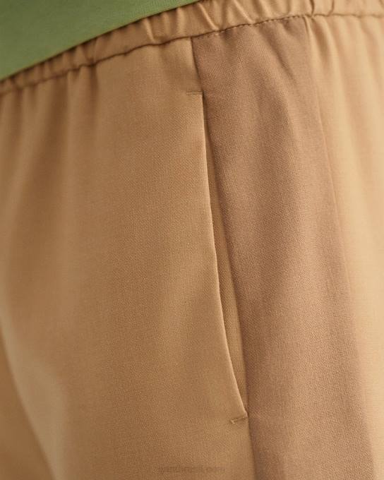 calças retas pull-on N424C741 bege caramelo GANT mulheres