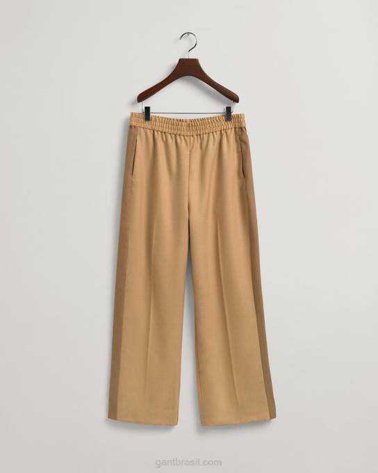 calças retas pull-on N424C741 bege caramelo GANT mulheres