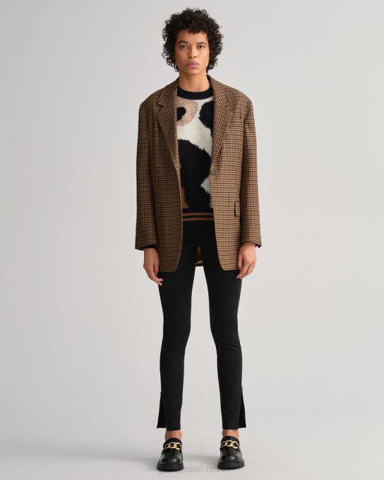 leggings de jérsei com zíper lateral N424C739 Ébano preto GANT mulheres