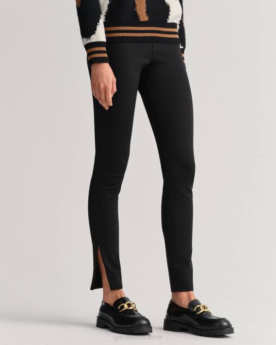 leggings de jérsei com zíper lateral N424C739 Ébano preto GANT mulheres
