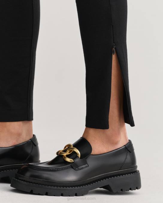 leggings de jérsei com zíper lateral N424C739 Ébano preto GANT mulheres
