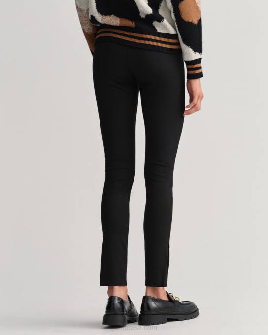 leggings de jérsei com zíper lateral N424C739 Ébano preto GANT mulheres