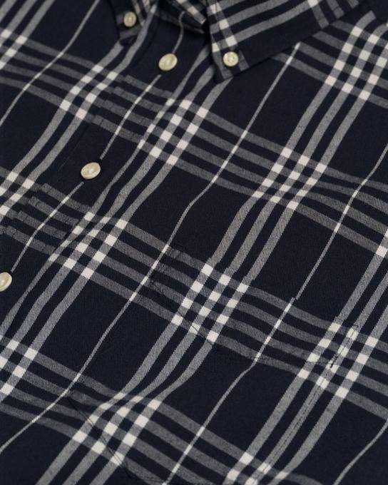 camisa de flanela xadrez de ajuste relaxado N424C581 noite azul GANT mulheres