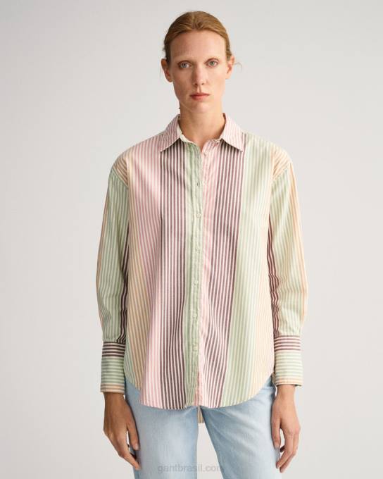 camisa multilistras de ajuste relaxado N424C589 multicolorido GANT mulheres