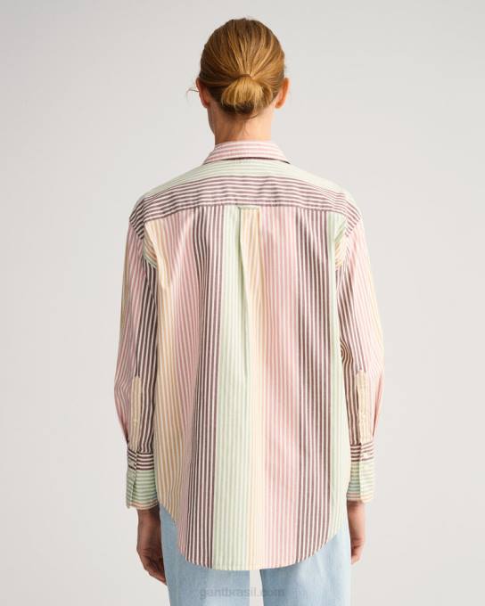 camisa multilistras de ajuste relaxado N424C589 multicolorido GANT mulheres