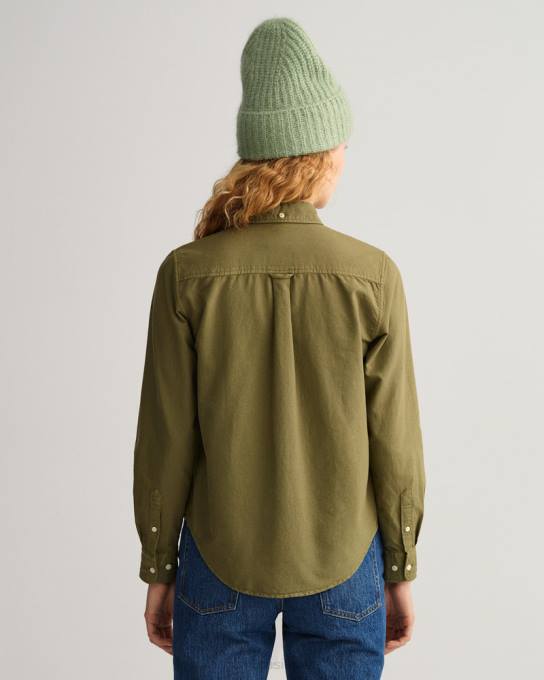 camisa oxford tingida regular fit N424C595 caçador verde GANT mulheres